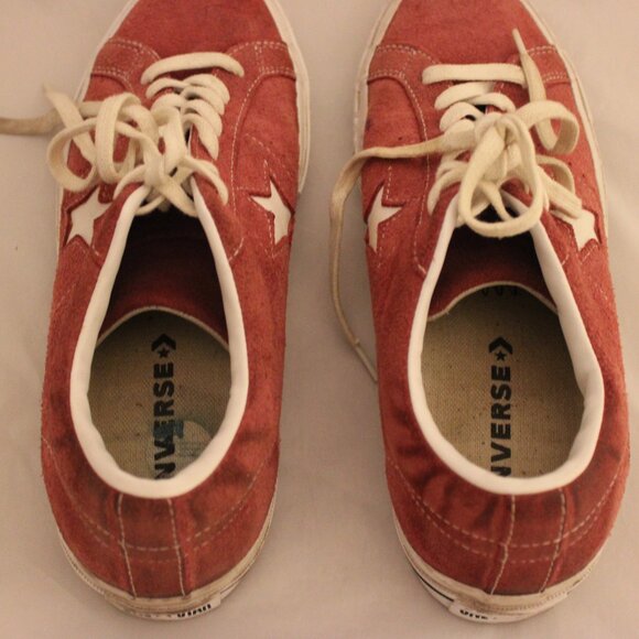 Converse One Star Ox Low Top Red Suede Men’s 10 Women’s 12 - Picture 6 of 9